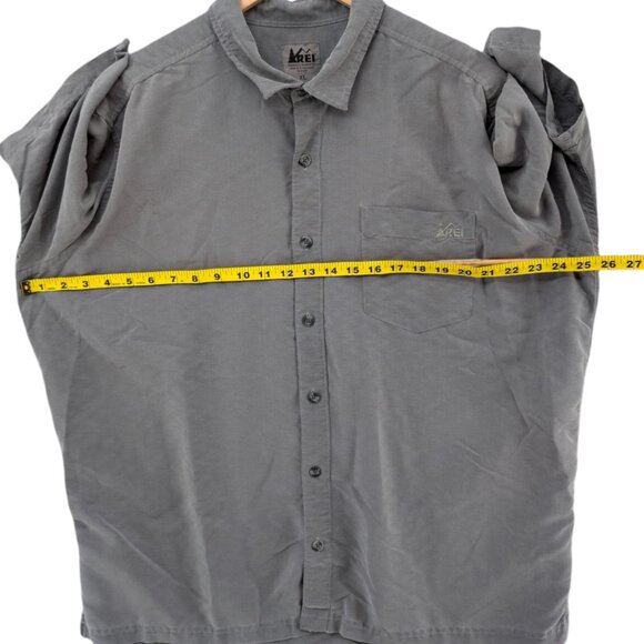 REI Modal Blend Shirt Mens Grey Short Sleeve Button Down Size XL - Picture 6 of 8